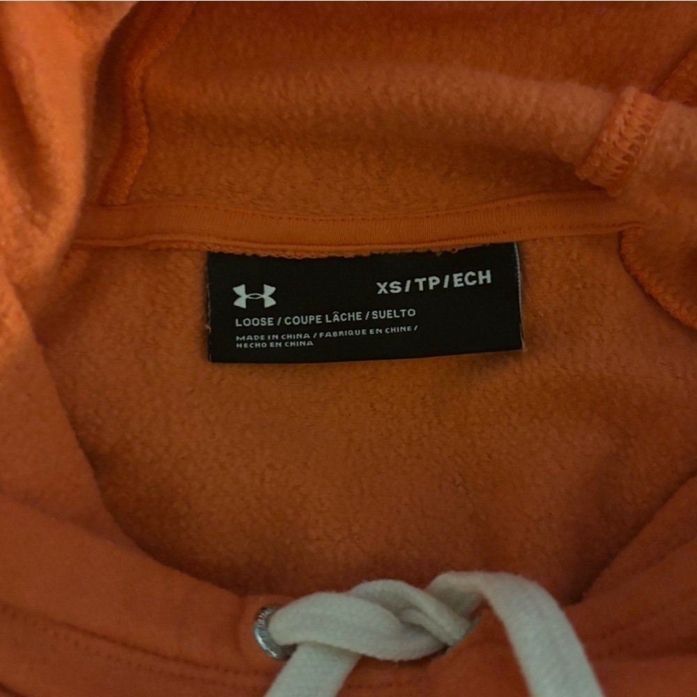 Womens UNDER ARMOUR loose fit fleece lined hooded hoodie sweatshirt sz XS. - Picture 6 of 7